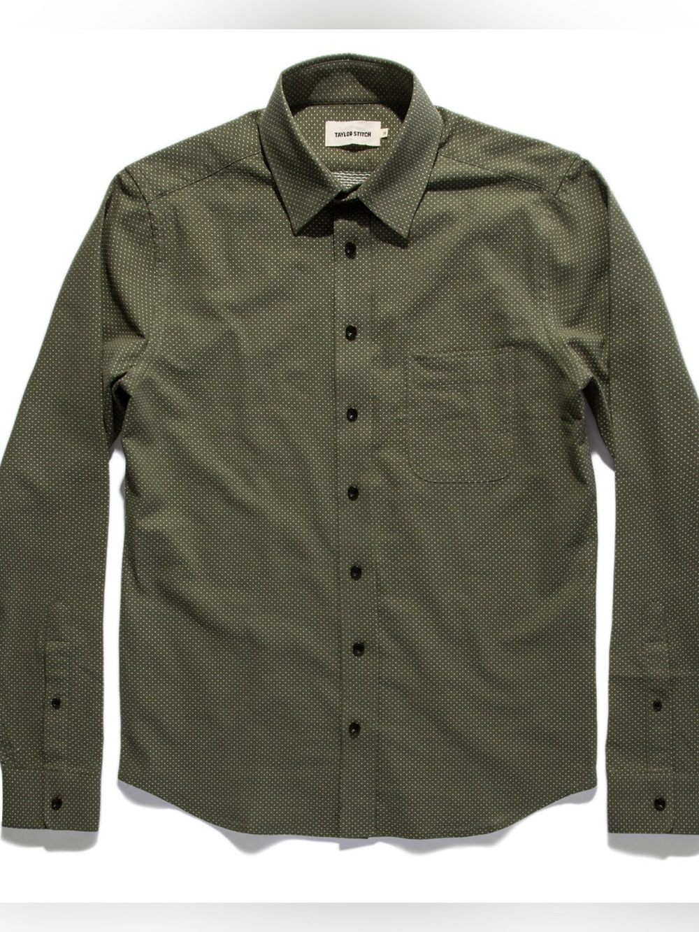 Taylor Stitch California button down shirt Olive Jacquard Dot size 40 medium